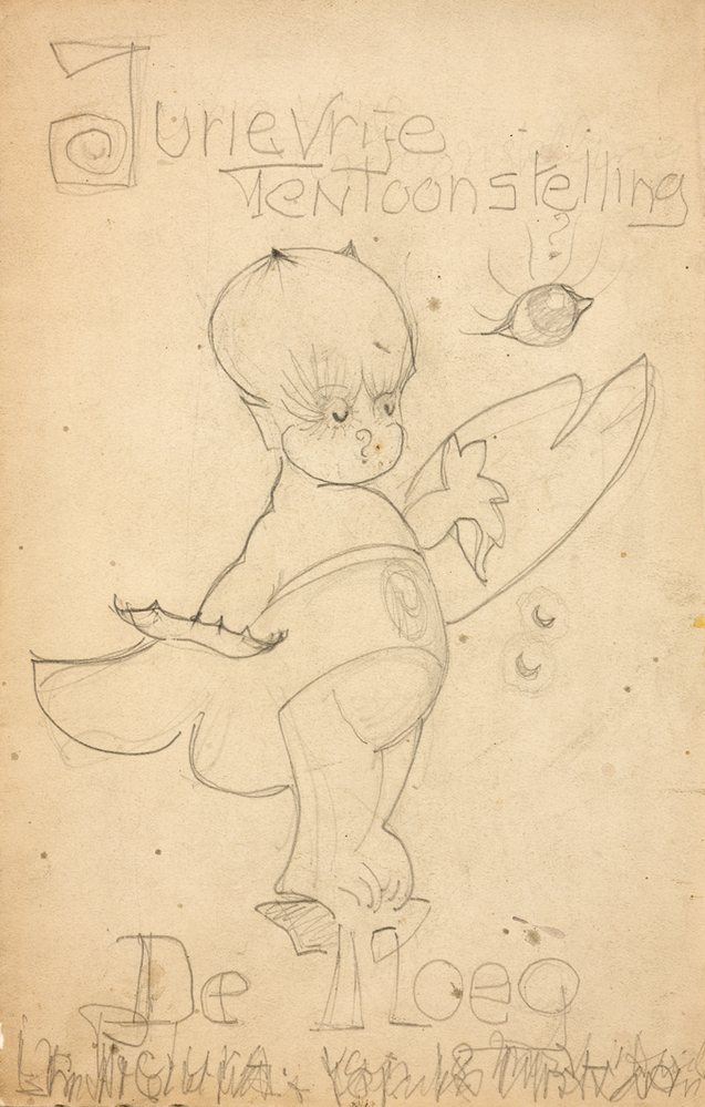 Ontwerp voor affiche: Jury-vrije tentoonstelling De Ploeg