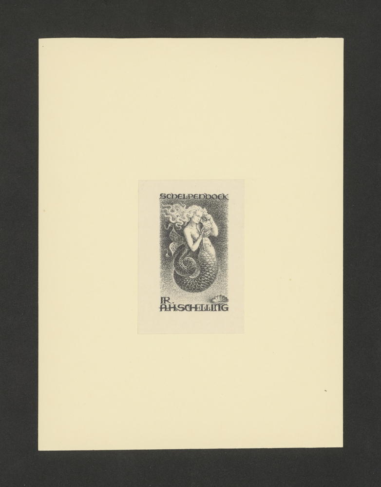 Ex-libris Ir A.H. Schelling, schelpenboek