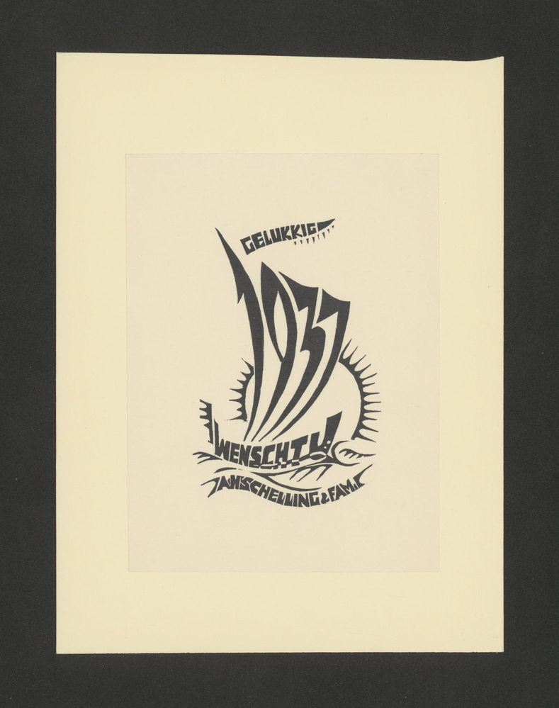 Nieuwjaarskaart 1937, A.H. Schelling en familie