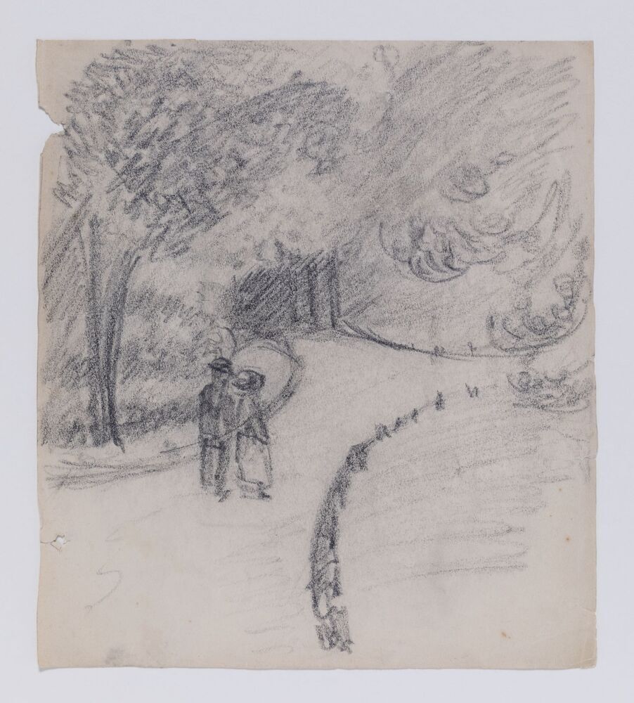 Wandelend paar in park