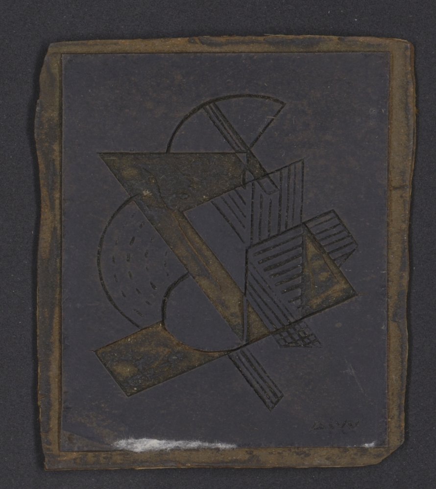 Zonder titel (Abstracte compositie) (linoleumblok)