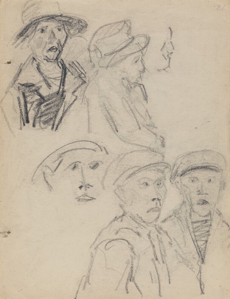 Twee bladen met studies