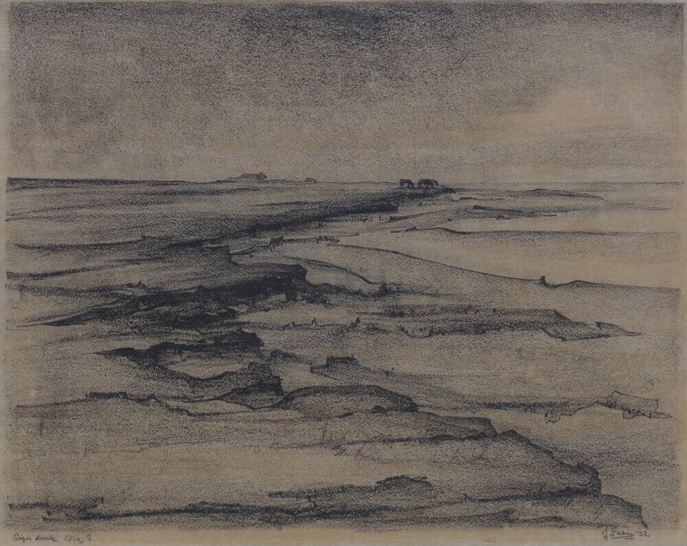 Vlak land met drie stuks vee