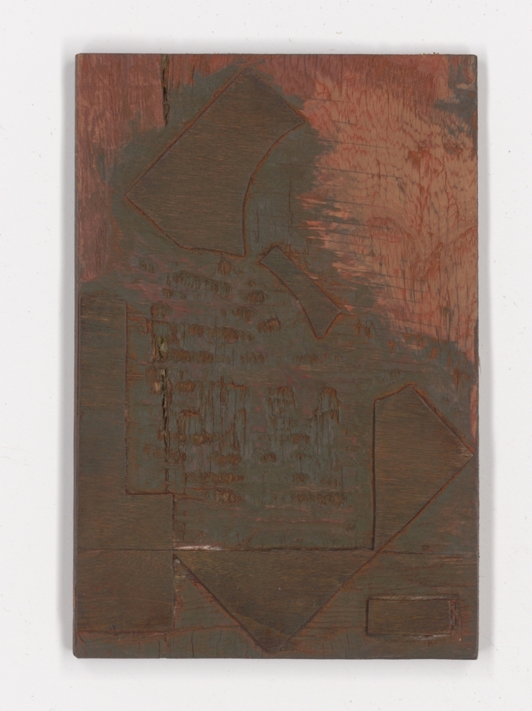 Houtblok 'Houtsnede rood-zwart 1924'