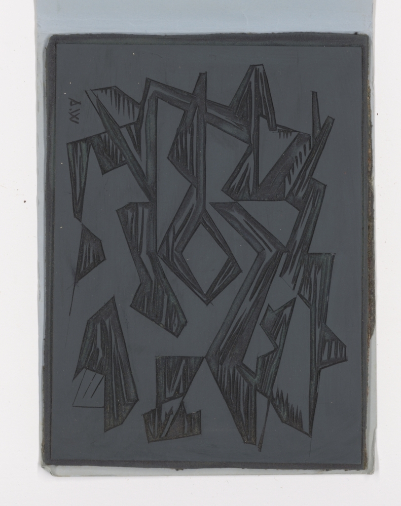 Linoleumblok (gesigneerd)