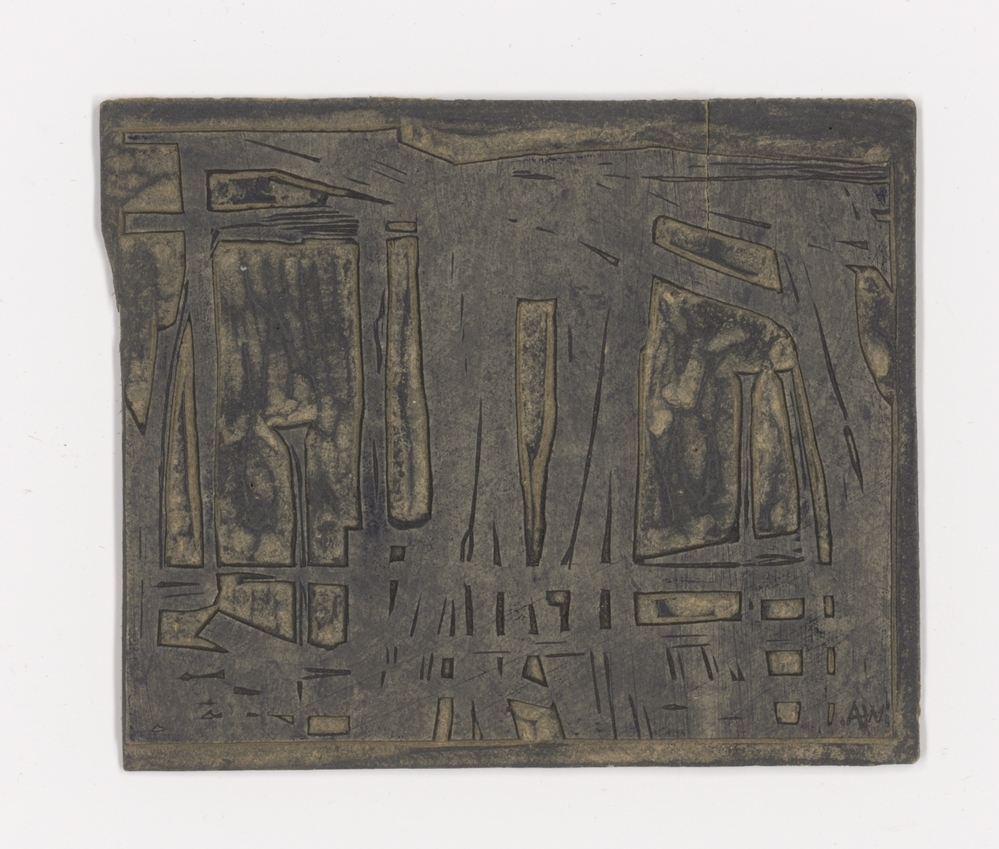 Linoleumblok (gesigneerd)