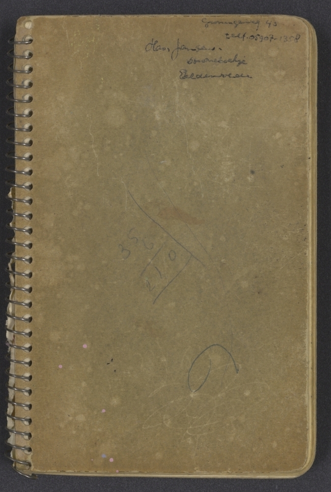 Notitieboekje met aantekeningen, schetsen en tekeningen