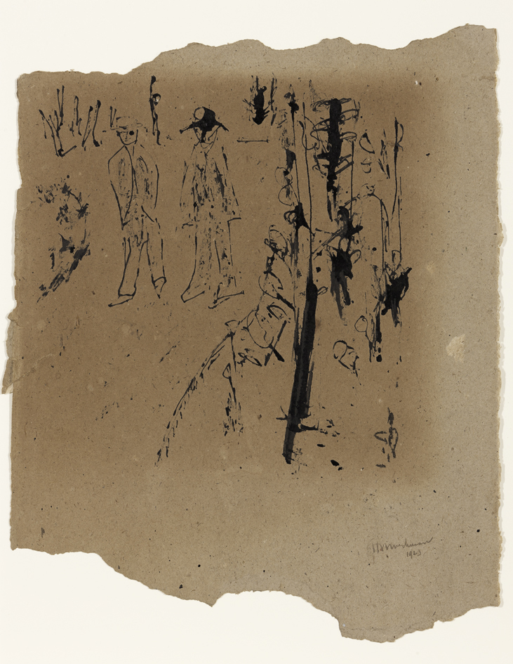 Twee wandelaars in bos (T-10)