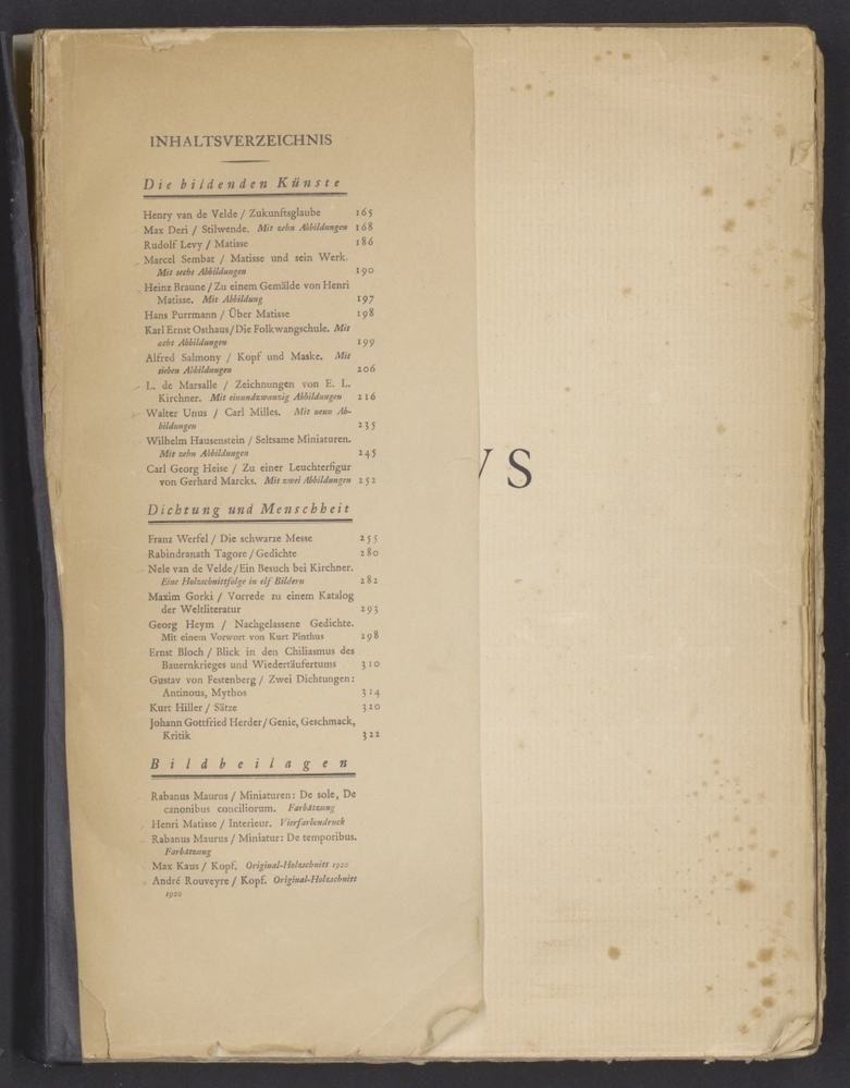 Tijdschrift 'Genius', 1920, uit collectie Wiegers