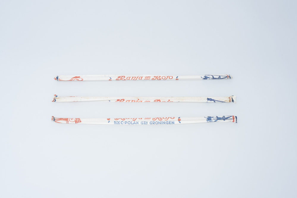 Rietje in oorspronkelijke verpakking (Promotiemateriaal CP Fabrieken NV Groningen)