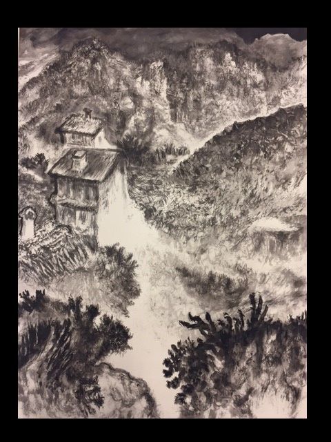 Berglandschap met huizen