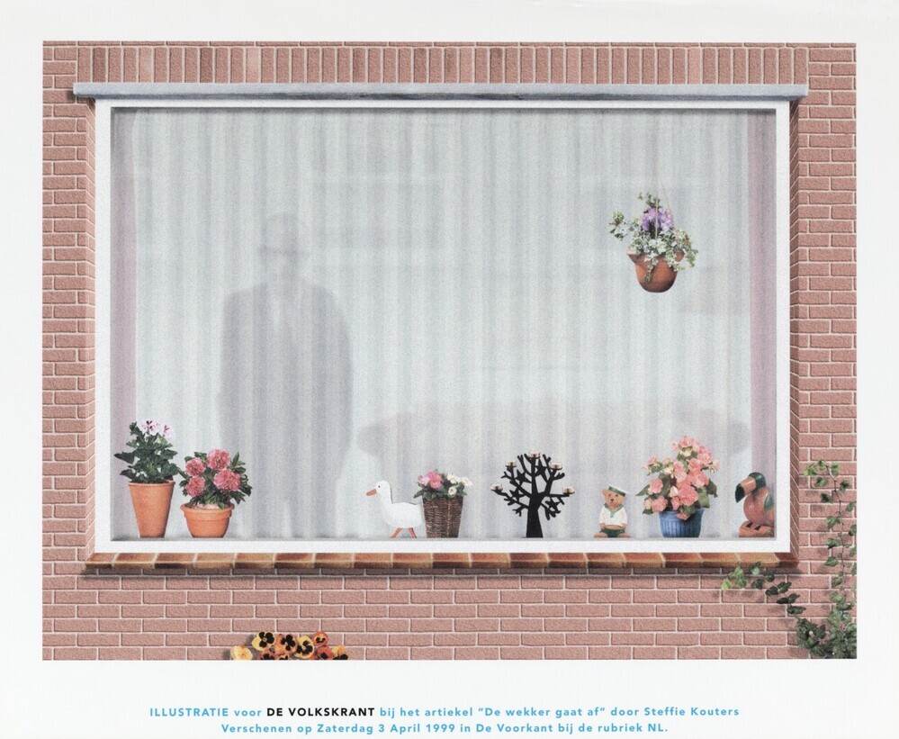 Illustratie bij artikel 'De wekker gaat af' voor de Volkskrant, 1999