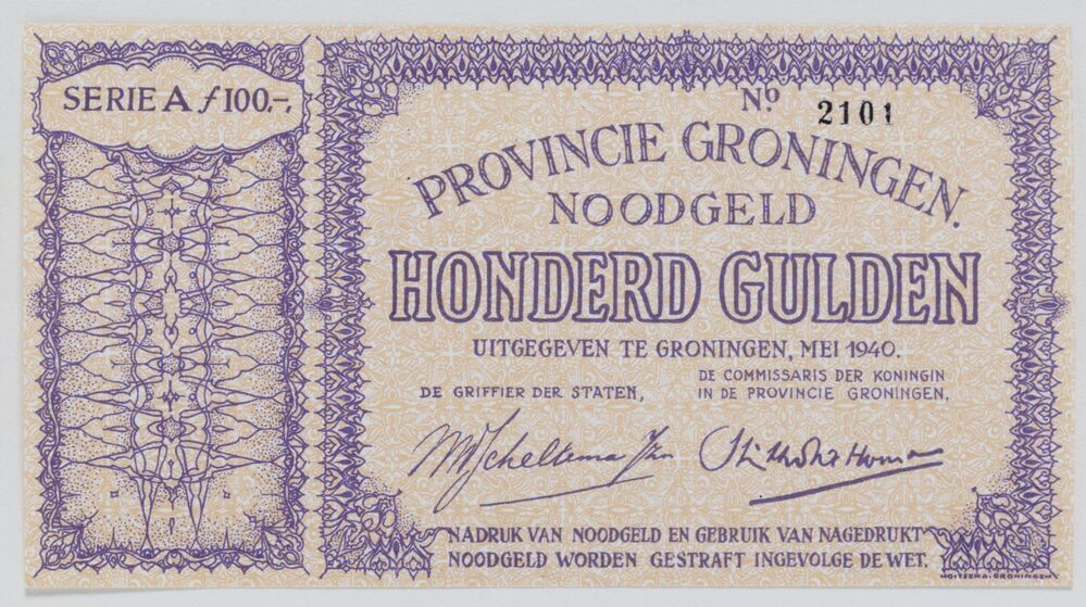 Noodgeld Provincie Groningen: Honderd gulden