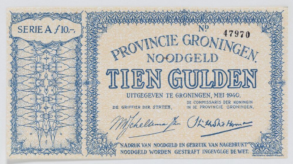 Noodgeld Provincie Groningen: Tien gulden