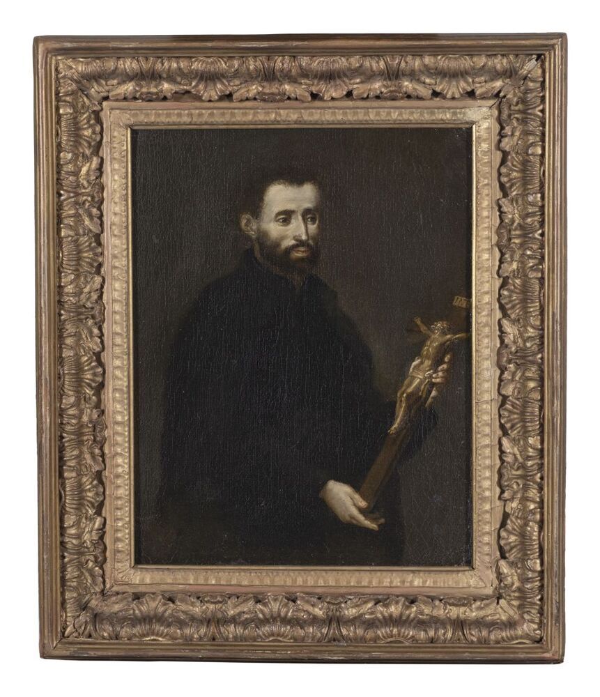 Onbekende Jezuïet met kruisbeeld in de handen