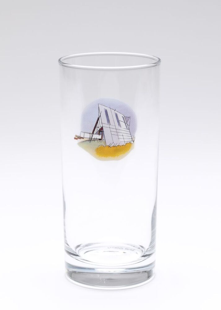 Drinkglas "onbekend Gronings (?) bouwsel"