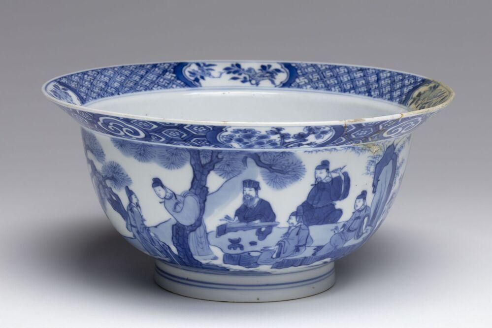 Klapmuts, klapmuts kom met figuren in een landschap