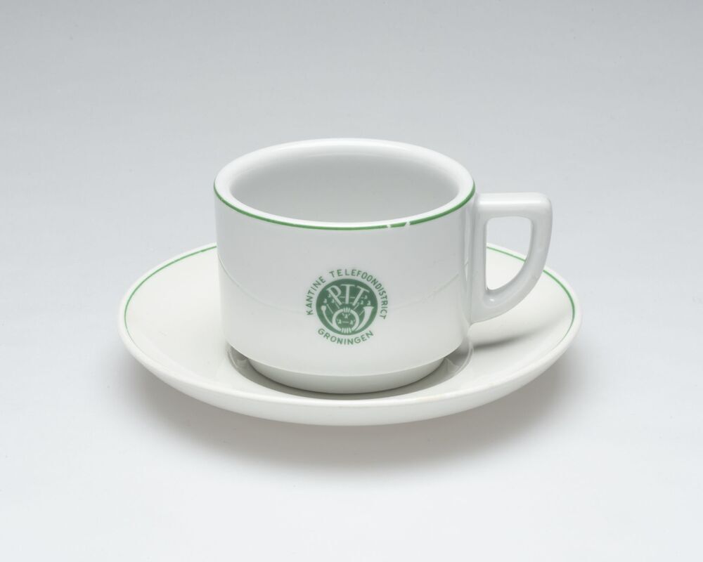 Kop en schotel PTT Kantine Telefoondistrict Groningen