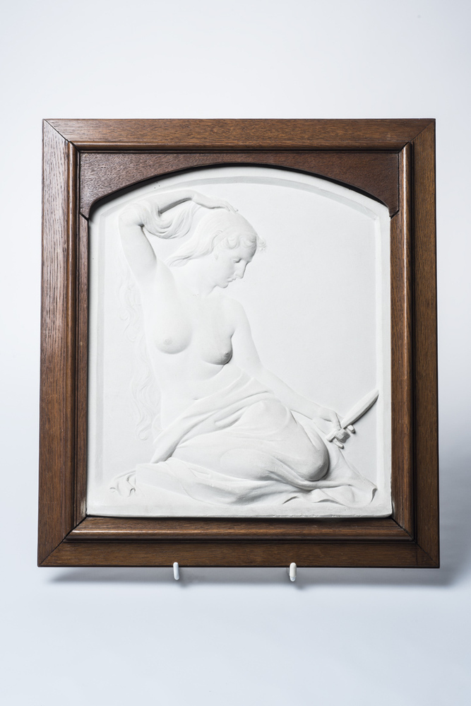 Ontwerp in gips voor plaquette Venus