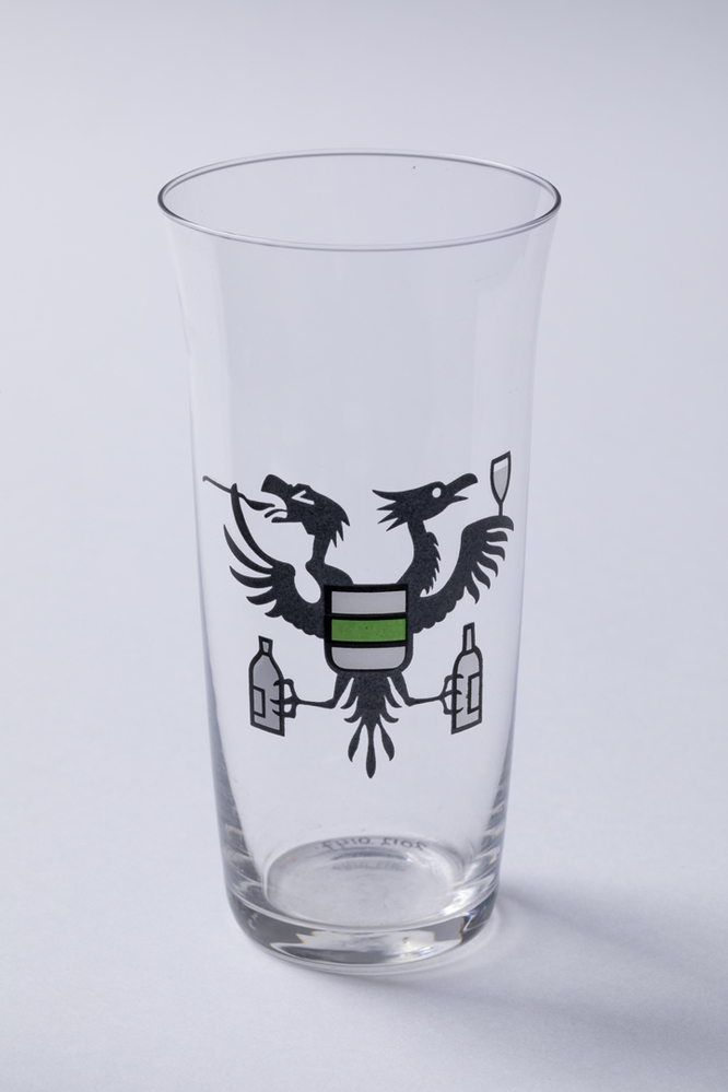 Glas met wapen van Groningen (karikatuur)