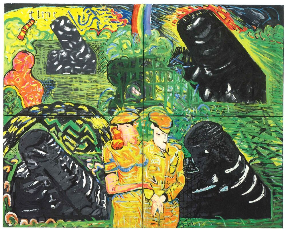 Kanonnen met militair paar