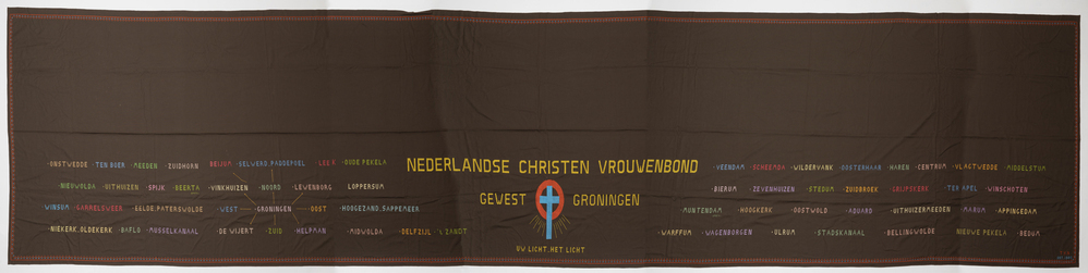 Bestuurstafelkleed van de Nederlandse Christen Vrouwen Bond (NCVB), gewest Groningen