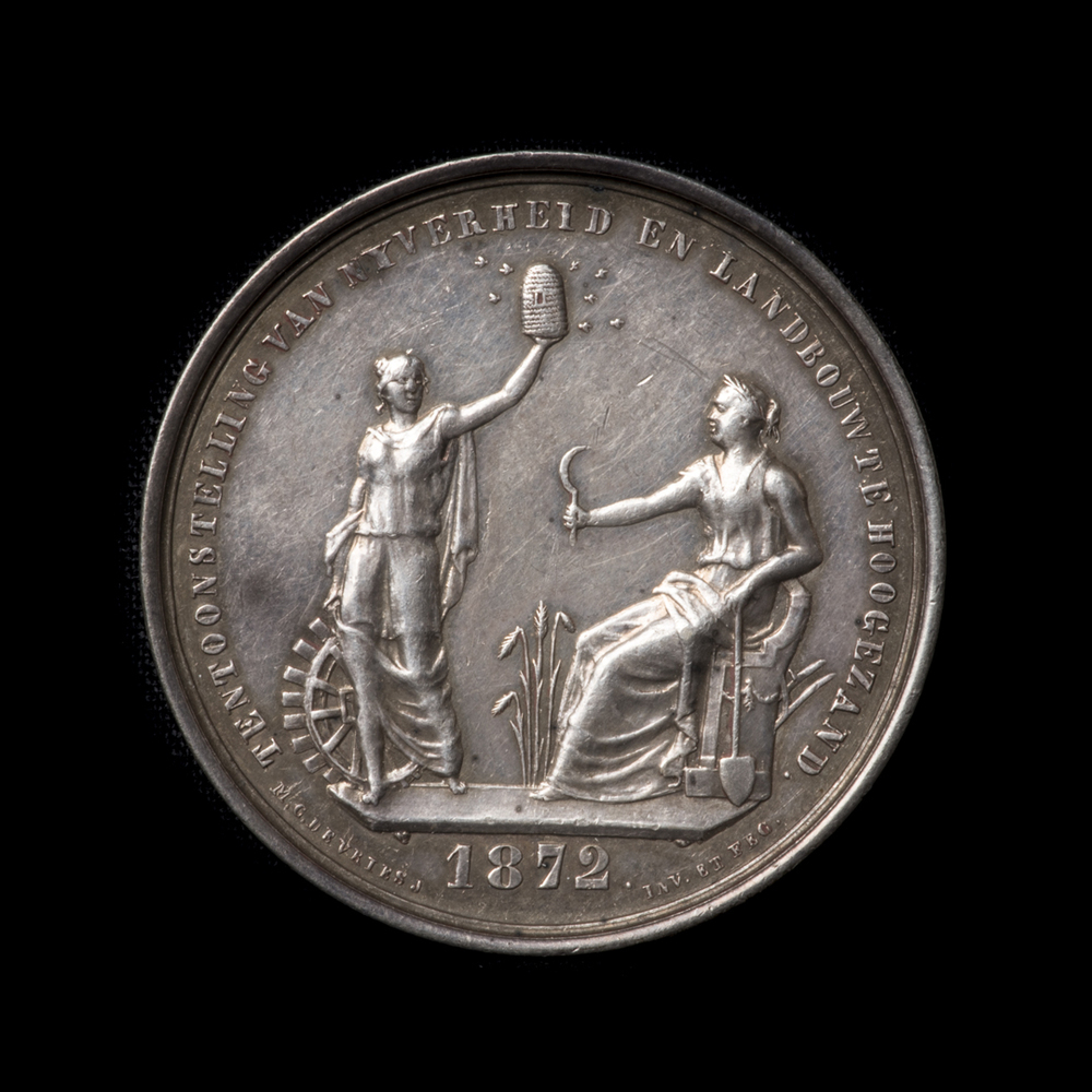 Herinneringspenning Tentoonstelling van Nijverheid en Landbouw te Hoogezand 1872