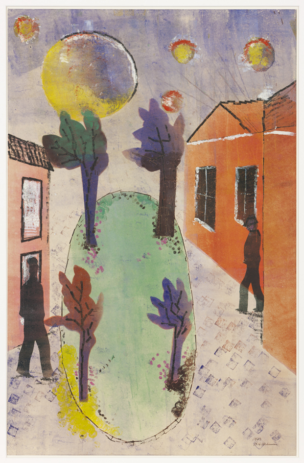 Parkje tussen huizen (D-335)