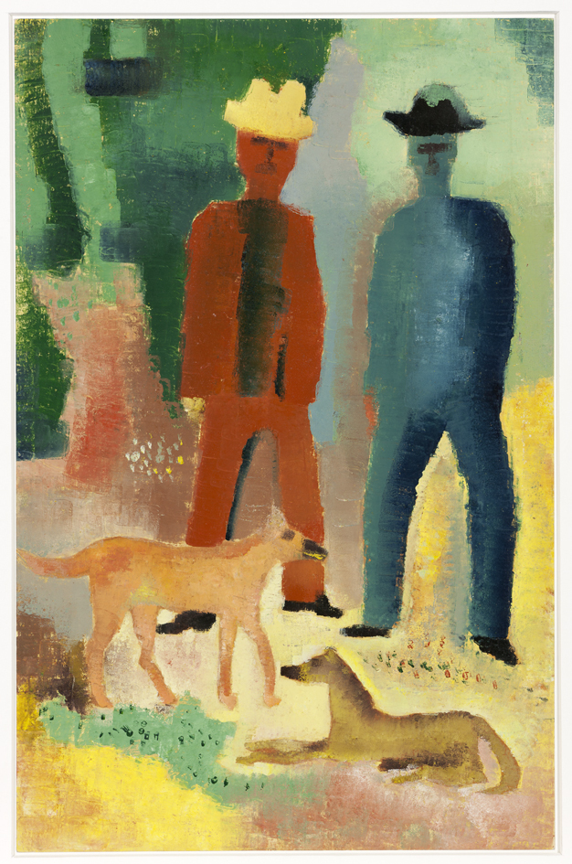 Twee mannen met twee honden, 1943 (D-389)