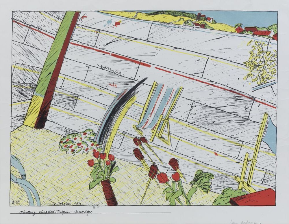 Schutting / Klapstoel / Tulpen