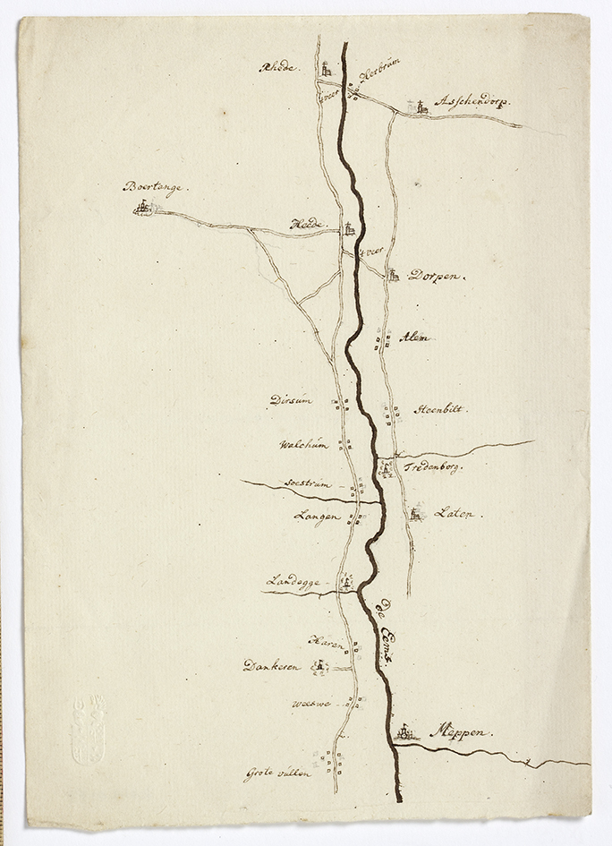 Kaartfragment Eems van Rhede tot Meppen