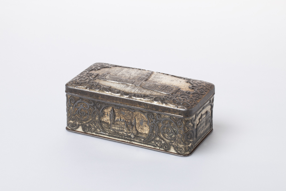 Koekblik met afbeelding Grote Markt te Groningen