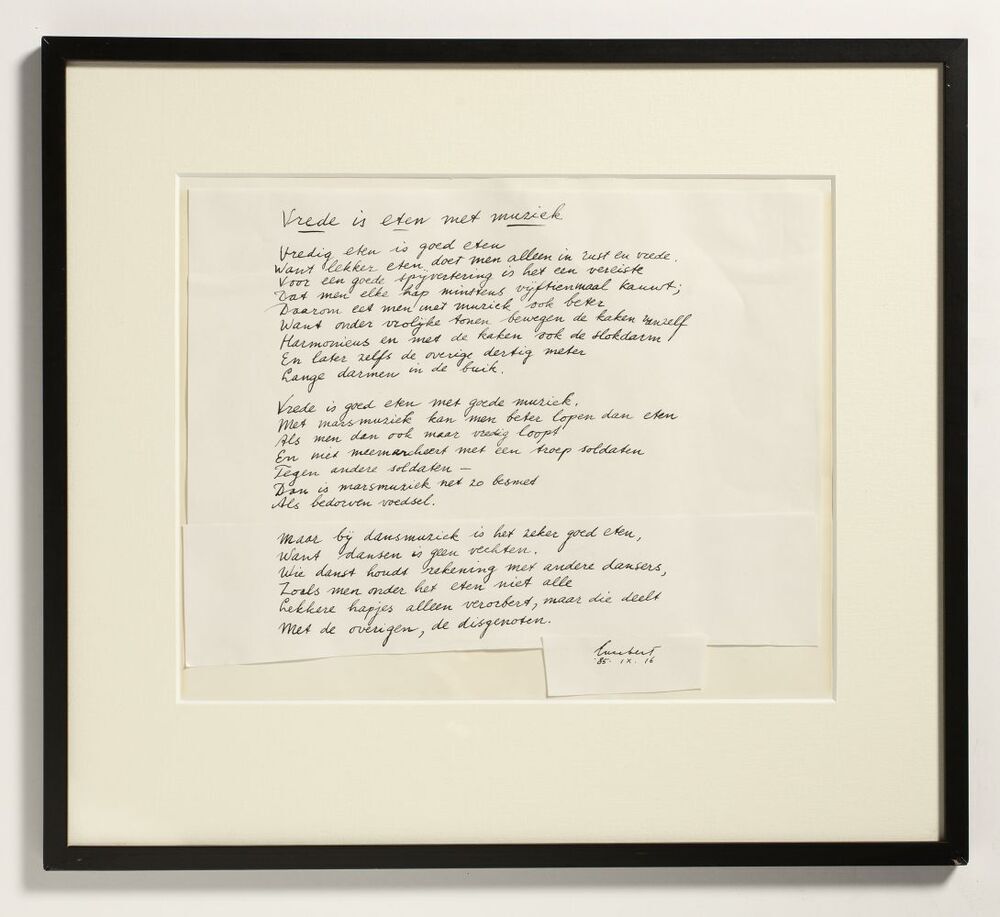 VERVALLEN Eten is vrede met muziek