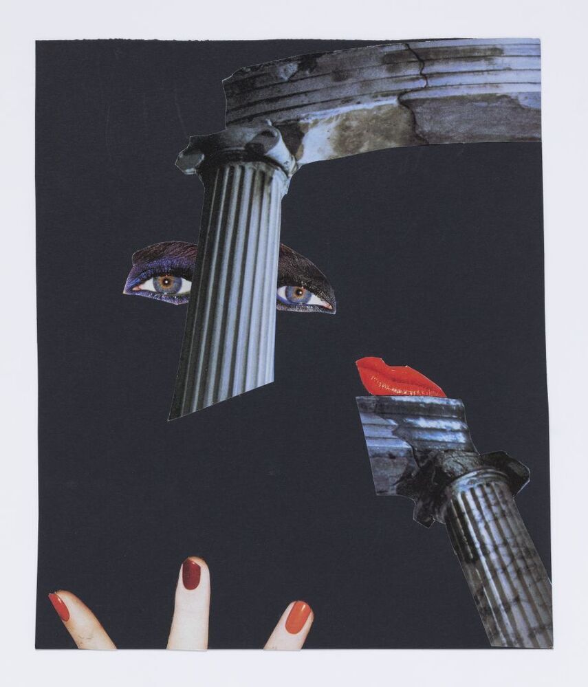 Tempelruïne met restanten van godin