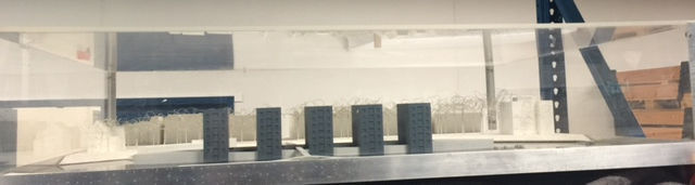 Maquette Openbare Bibliotheek met ontwerp voor aanbouw van appartementen