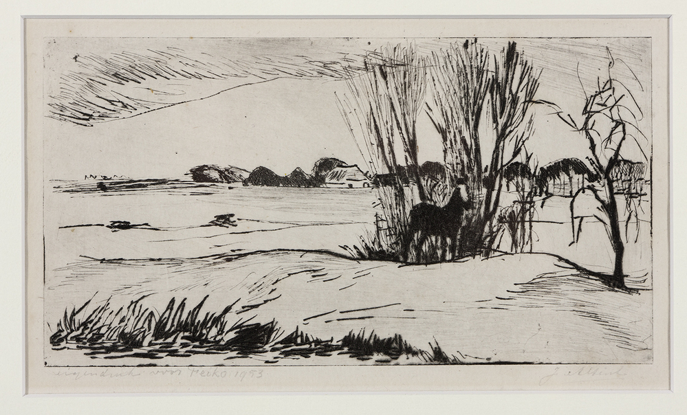 Winterlandschap met paard