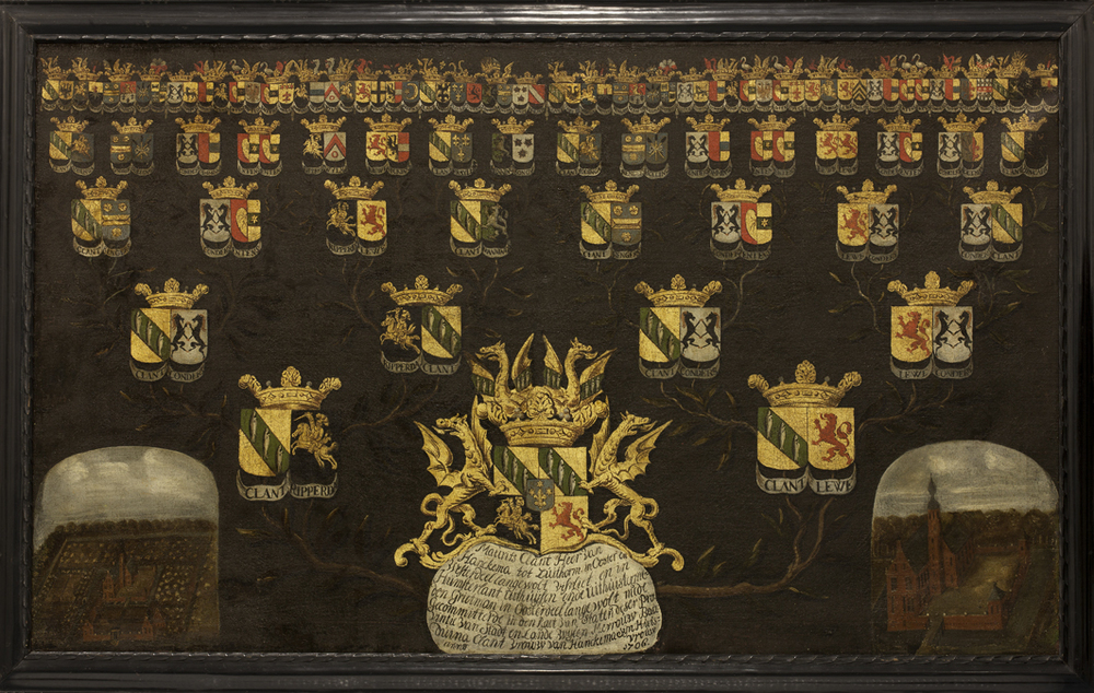 Kwartierstaat wapens Maurits Clant en Bauduina Clant