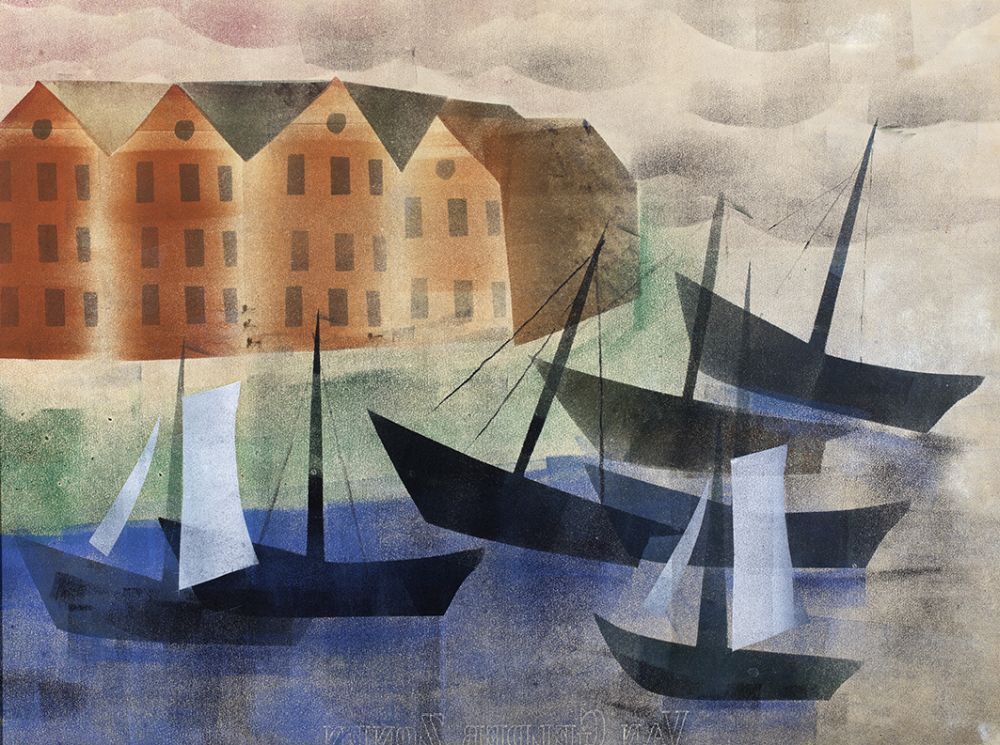 Haven met zeilboten (D-497)