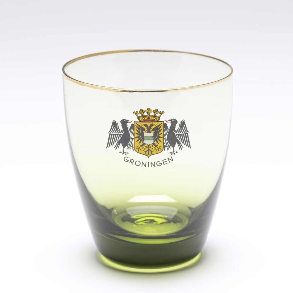 Glas met wapen gemeente Groningen