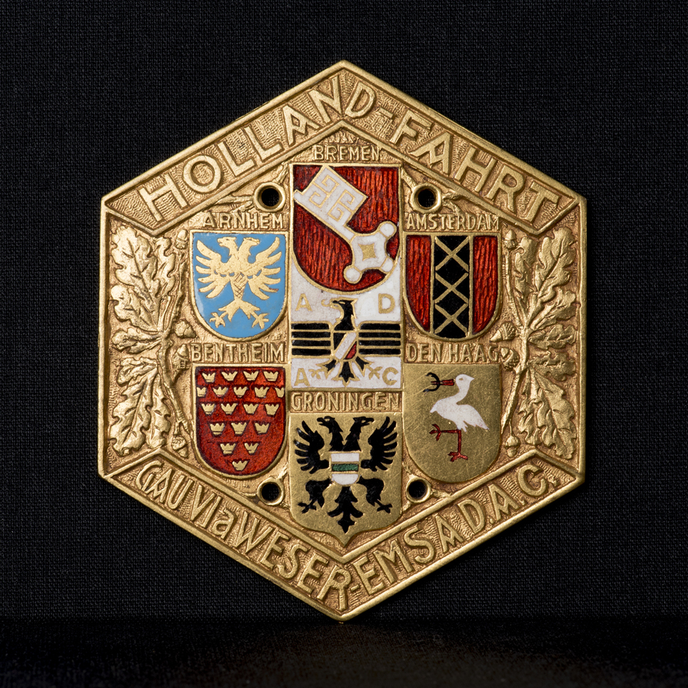 Plaquette Holland-Fahrt Gau Via Weser-Ems A.D.A.C.