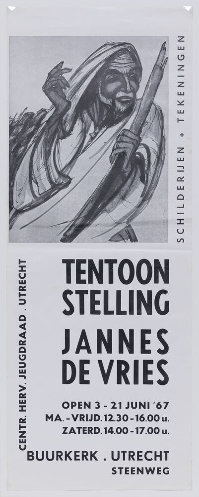 Tentoonstellingsaffiche Jannes de Vries Buurkerk Utrecht 1967