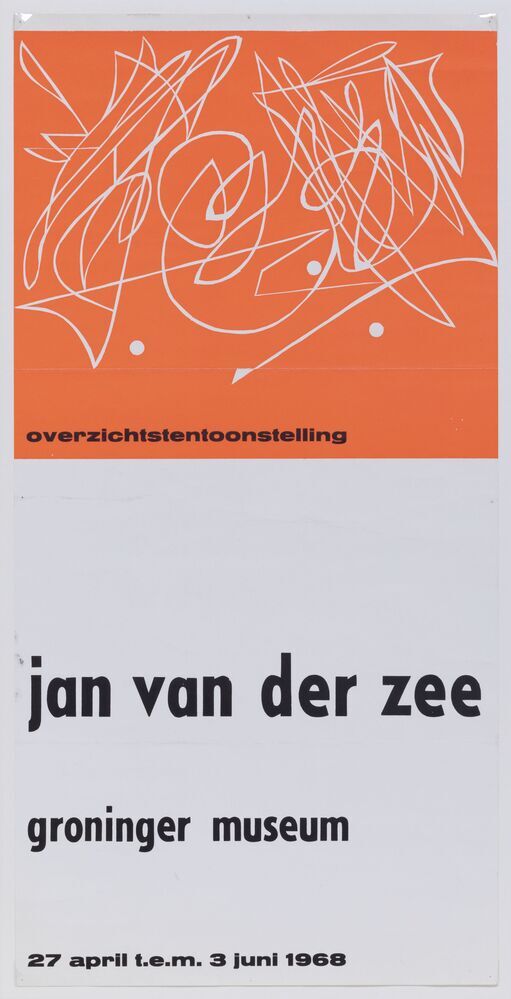 Affiche overzichtstentoonstelling Groninger Museum: Jan van der Zee 1968