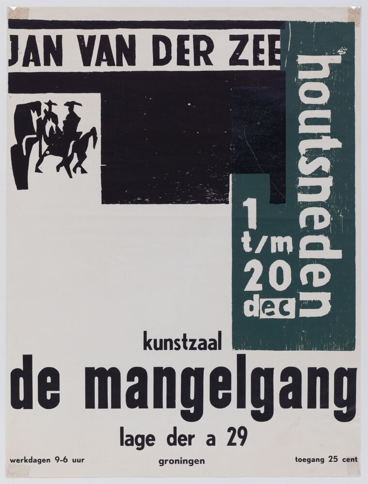 Affiche tentoonstelling Jan van der Zee in de Mangelgang, Groningen