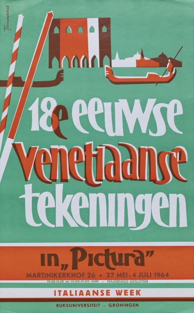 Affiche 18e eeuwse Venitiaanse tekeningen, Pictura 1964