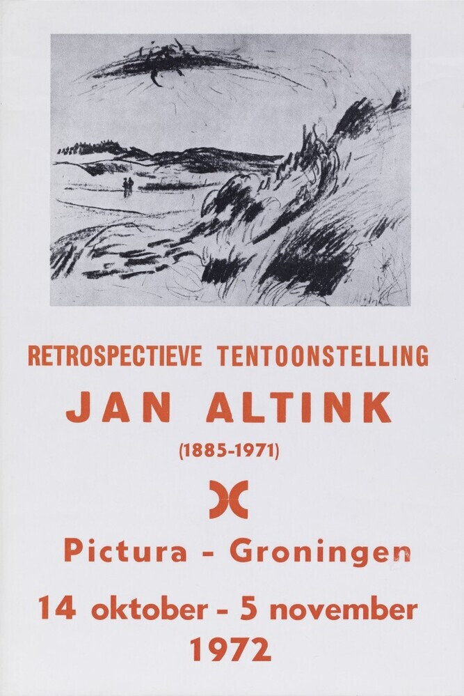 Affiche Retrospectieve tentoonstelling Jan Altink, Pictura 1972