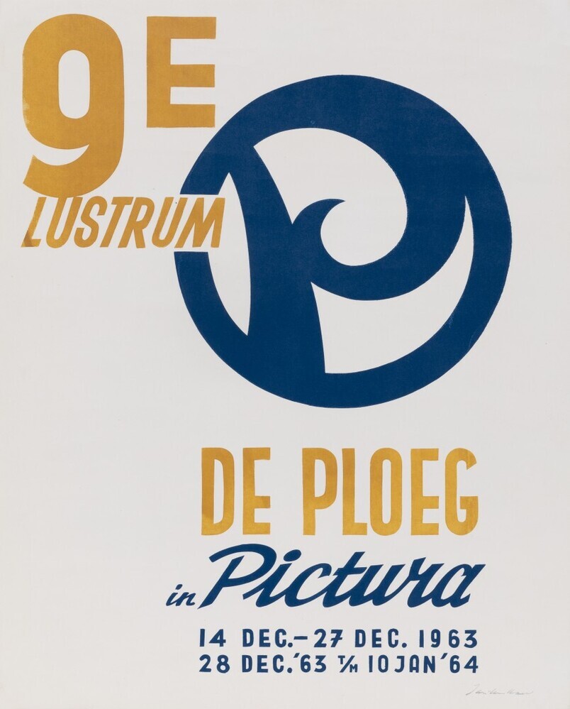 Affiche 9e lustrum De Ploeg in Pictura 1963-64