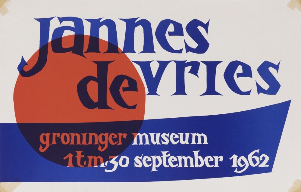 Affiche tentoonstelling Groninger Museum: Jannes de Vries, 1962
