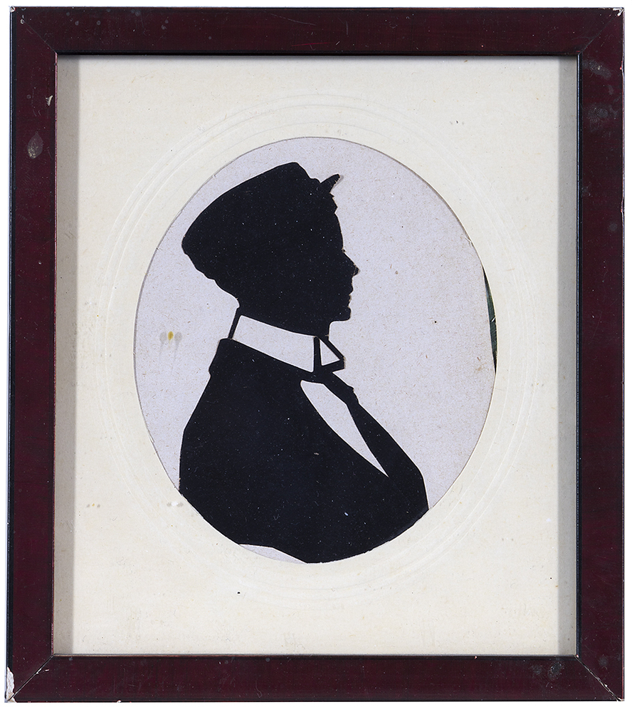 Silhouetportret jongeman met pet