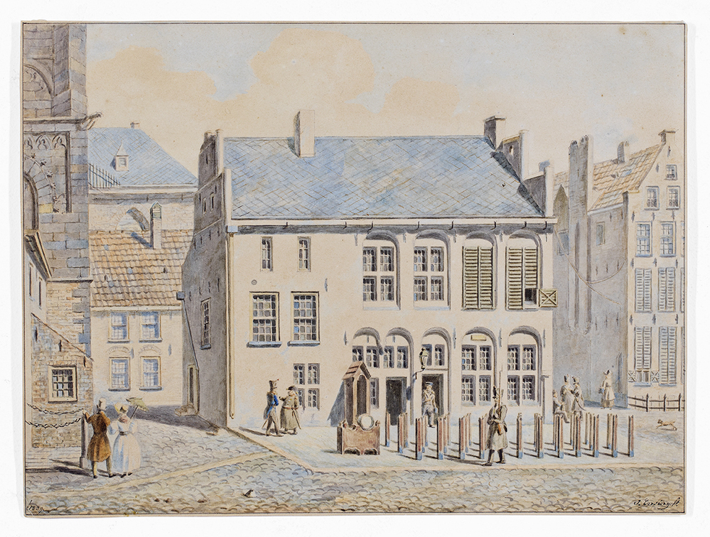 Het aloude Raad- en Regthuis, thans de Hoofdwacht te Groningen