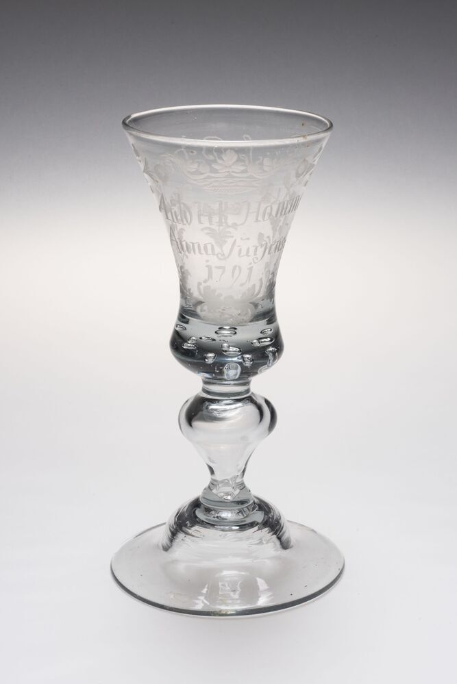 Bokaal met opschrift Anderk Hommes Anna Jurgens 1791